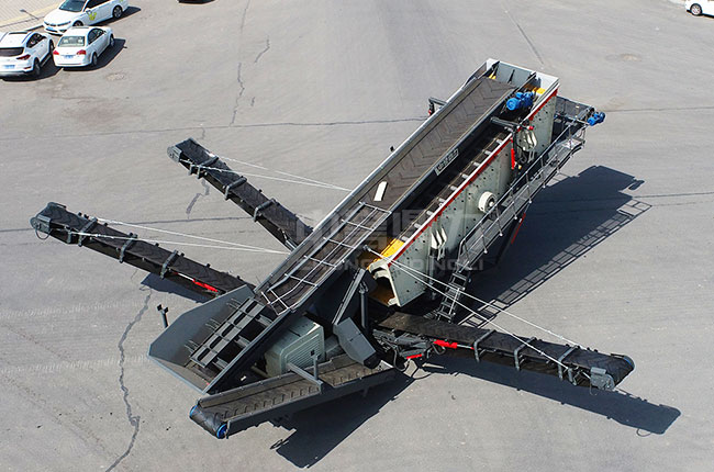 移動(dòng)篩分機(jī)俯視圖