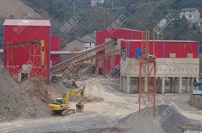 湖北宜都大水橋采石場(chǎng)時(shí)產(chǎn)1200噸砂石生產(chǎn)線