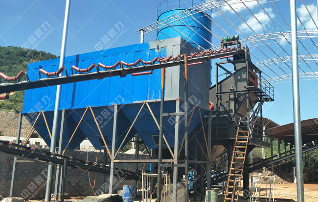 湖南常德臨澧縣新安鎮(zhèn)古城碎石場(chǎng)時(shí)產(chǎn)50噸制砂機(jī)生產(chǎn)線