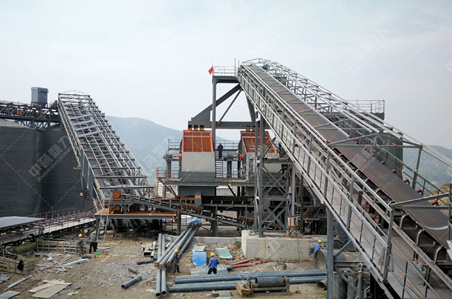 河南登封市時產(chǎn)700噸石料生產(chǎn)線