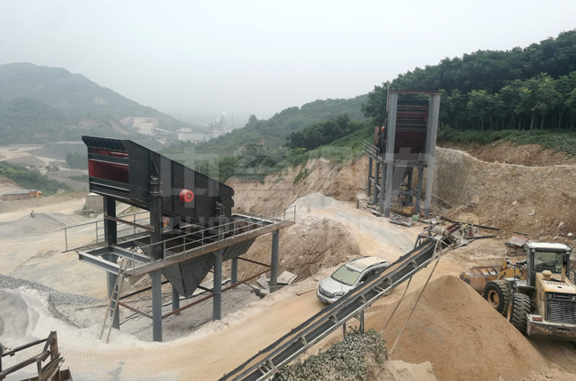 湖北鐘祥時產(chǎn)400噸破碎石料生產(chǎn)線